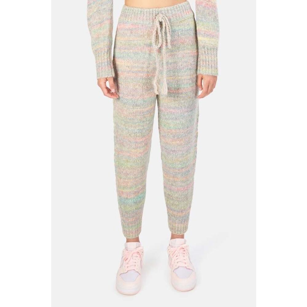 LoveShackFancy Olvera Jogger Pants XS Autumn Rainbow Knit Wool Blend Lounge NEW